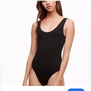 Aritzia Wilfred NWT black Leila bodysuit (L)